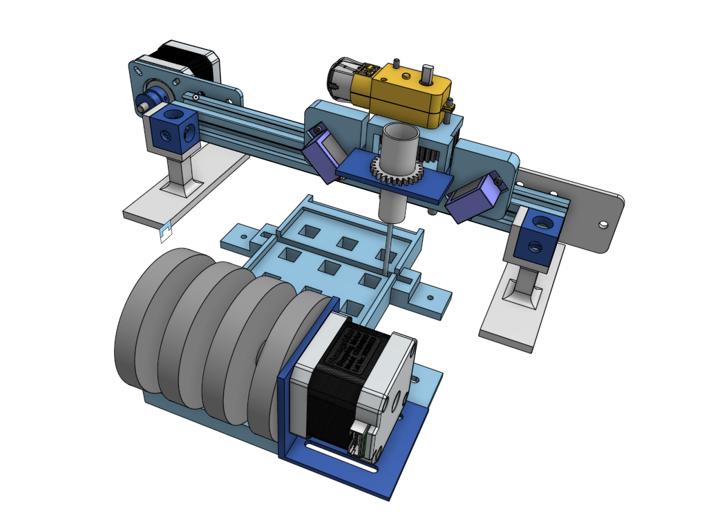 A wide shot of the full CAD assembly