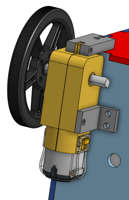 Close up of TT motor braces