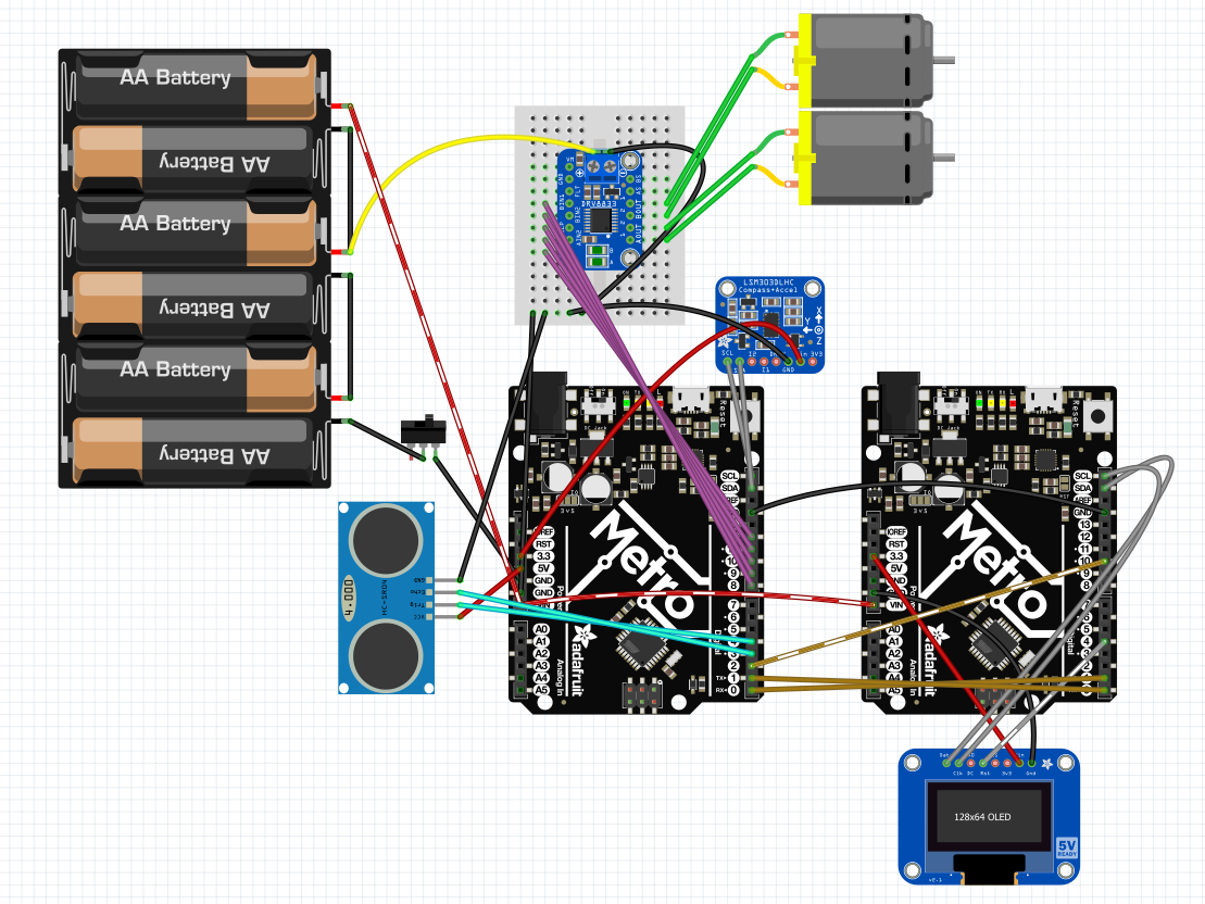 A screenshot of a Fritzing diagram of the circuit.